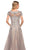 La Femme 30239SC - Floral Embroidered A-Line Formal Dress Mother of the Bride Dresses 12 / Silver/Pink