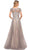 La Femme 30239SC - Floral Embroidered A-Line Formal Dress Mother of the Bride Dresses 12 / Silver/Pink