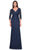 La Femme 30379 - V-Neck Lace Formal Dress Evening Dresses 4 / Navy