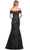 La Femme 30404SC -OFf-Shouder Embroidered Evening Dress Mother of the Bride Dresses 14 / Black