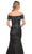 La Femme 30404SC -OFf-Shouder Embroidered Evening Dress Mother of the Bride Dresses 14 / Black