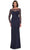 La Femme 30808 - Long Sleeve Illusion Bateau Neck Formal Dress Mother of the Bride Dresses 10 / Navy