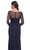 La Femme 30808 - Long Sleeve Illusion Bateau Neck Formal Dress Mother of the Bride Dresses 10 / Navy