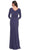 La Femme 30814SC - Jersey Quarter Sleeve Evening Dress Mother of the Bride Dresses 18 / Smoky Blue