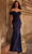 La Femme 30846 - Off Shoulder Evening Gown Special Occasion Dress 2 / Navy