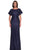 La Femme 30885 - Dolman Sleeve Sequin Evening Dress Mother of the Bride Dresses 0 / Navy