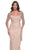 La Femme 31011SC - Beaded Illusion Quarter Sleeve Evening Gown Evening Dresses 20 / Champagne