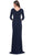 La Femme 31020 - Wrap Evening Dress with Chic Style Evening Dresses 10 / Navy