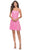 La Femme 31077 - Straight Neckline A-Line Cocktail Dress Cocktail Dresses 00 / Neon Pink