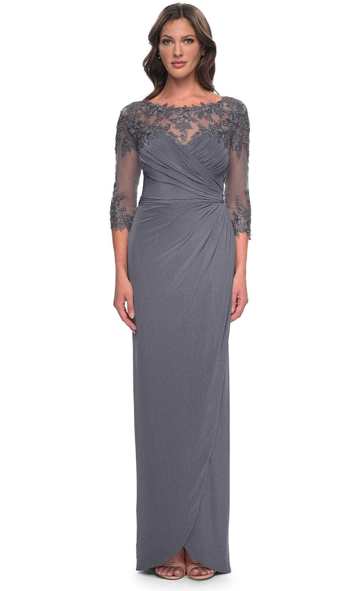 La Femme 31093 - Lace Detail Evening Dress Evening Dresses