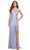 La Femme 31326SC - Long Prom Dress with Fringed Slit Prom Dresses 00 / Light Periwinkle