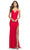 La Femme 31326SC - Long Prom Dress with Fringed Slit Prom Dresses 00 / Red