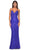 La Femme 31359 - Lace V-Neck Prom Dress Evening Dresses 00 / Royal Blue