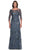 La Femme 31458SC - Rhinestone Ornate Bateau Formal Gown Mother of the Bride Dresses 16 / Slate Gray