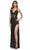 La Femme 31657 - Sequin Ornate V-Neck Prom Gown Evening Dresses 00 / Black