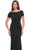 La Femme 31773SC - Short Sleeve Draped Evening Dress Evening Dresses 20 / Navy