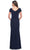 La Femme 31773SC - Short Sleeve Draped Evening Dress Evening Dresses 20 / Navy