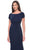 La Femme 31773SC - Short Sleeve Draped Evening Dress Evening Dresses 20 / Navy