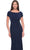 La Femme 31773SC - Short Sleeve Draped Evening Dress Evening Dresses 20 / Navy