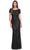 La Femme 31852SC - Patterned Sequin Scoop Formal Dress Mother of the Bride Dresses 10 / Black