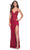 La Femme 31933 - Print Sequin Prom Dress Evening Dresses 00 / Red