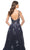 La Femme 31936 - Floral Applique V-Neck Prom Gown Evening Dresses