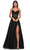 La Femme 31970SC - Illusion Midriff V-Neck Prom Dress Prom Dresses 6 / Black