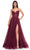 La Femme 31986 - Sequined Sleeveless V-Neck Prom Dress Evening Dresses 00 / Dark Berry