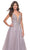 La Femme 31995 - Plunging V-Neck Sequin Tulle Prom Gown Evening Dresses