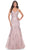 La Femme 32004 - Deep V-Neck Embroidered Prom Gown Prom Dresses 00 / Mauve