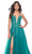 La Femme 32062 - Lace Appliqued Plunging Prom Dress Prom Dresses