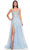 La Femme 32090 - V-Neck Beaded Foliage Prom Gown Prom Dresses 00 / Light Blue