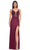 La Femme 32132 - Applique Sheath Prom Dress Evening Dresses 00 / Dark Berry