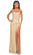 La Femme 32175 - Strapless Rhinestone Ornate Prom Gown Prom Dresses 00 / Nude