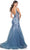 La Femme 32192 - Floral Applique Open Back Prom Gown Prom Dresses