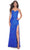 La Femme 32248 - Lace High Slit Prom Dress Evening Dresses 00 / Royal Blue