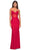 La Femme 32258 - V-Neck Illusion Bustier Prom Gown Evening Dresses 00 / Red