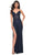 La Femme 32285 - Fishnet Corset Prom Dress Evening Dresses 00 / Navy
