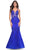 La Femme 32305 - Strappy Back Embroidered Prom Gown Prom Dresses 00 / Royal Blue