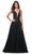 La Femme 32345 - Plunging V-Neck Rhinestone Embellished Prom Gown Evening Dresses