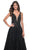 La Femme 32345 - Plunging V-Neck Rhinestone Embellished Prom Gown Evening Dresses