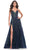 La Femme 32346 - Beaded V-Neck Prom Gown Evening Dresses 00 / Navy