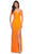 La Femme 32427 - Corset Bodice Deep V-Neck Prom Gown Evening Dresses 00 / Bright Orange