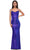 La Femme 32932 - V-Neckline Brushed Metallic Jersey Prom Gown Special Occasion Dress