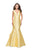 La Femme Gigi Plunging V-neck Mikado Mermaid Evening Gown 26046 - 1 pc Electric Blue In Size 4 Available Winter Formals and Balls 6 / Yellow