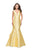 La Femme Gigi Plunging V-neck Mikado Mermaid Evening Gown 26046 - 1 pc Electric Blue In Size 4 Available Winter Formals and Balls 6 / Yellow