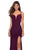 La Femme - Plunging Sweetheart Ruched High Slit Gown 27564SC - 1 pc Dark Berry in Size 6 Available Evening Dresses 6 / Dark Berry