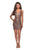 La Femme - Plunging V-Neck Sequined Metallic Faux Wrap Dress 28218 Homecoming Dresses 4 / Rose Gold