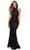 La Femme - Sequined Fringe High Halter Evening Dress 28819SC - 1 pc Silver In Size 0 Available Evening Dresses 4 / Black