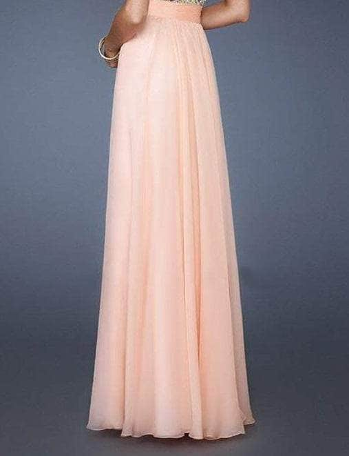 La Femme - Strapless Beaded Long Gown 19294SC - 1 pc in Apricot in Size 00 Available Prom Dresses 00 / Apricot